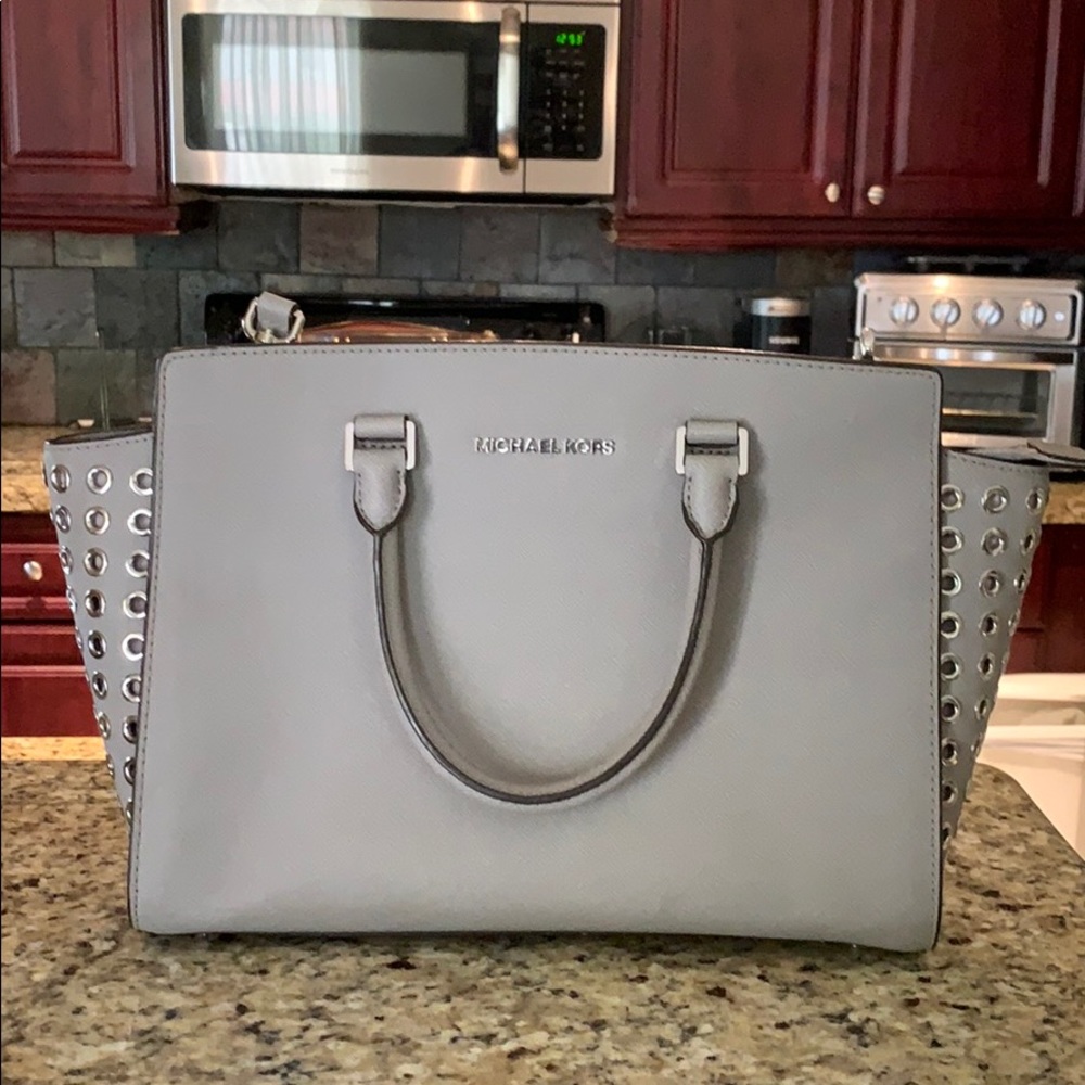 Gray Michael Kors purse